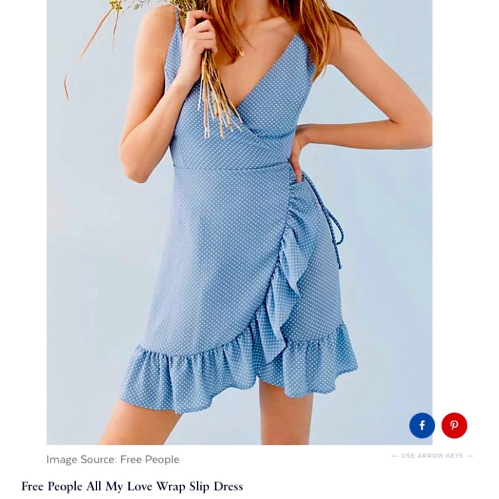 Free People All My Love Wrap Slip dress with ruffle